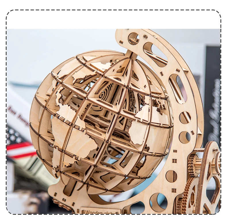 Деревянный глобус DIY собранная креативная 3D игрушка деревянная Механическая Трансмиссия модель собранные Обучающие игрушки сложная