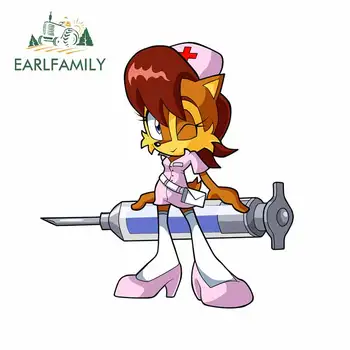 

EARLFAMILY 13cm x 12.3cm For Nurse Sally Car Stickers Graffiti Decal Sunscreen Vinyl Material Occlusion Scratch Motorcycle Decor