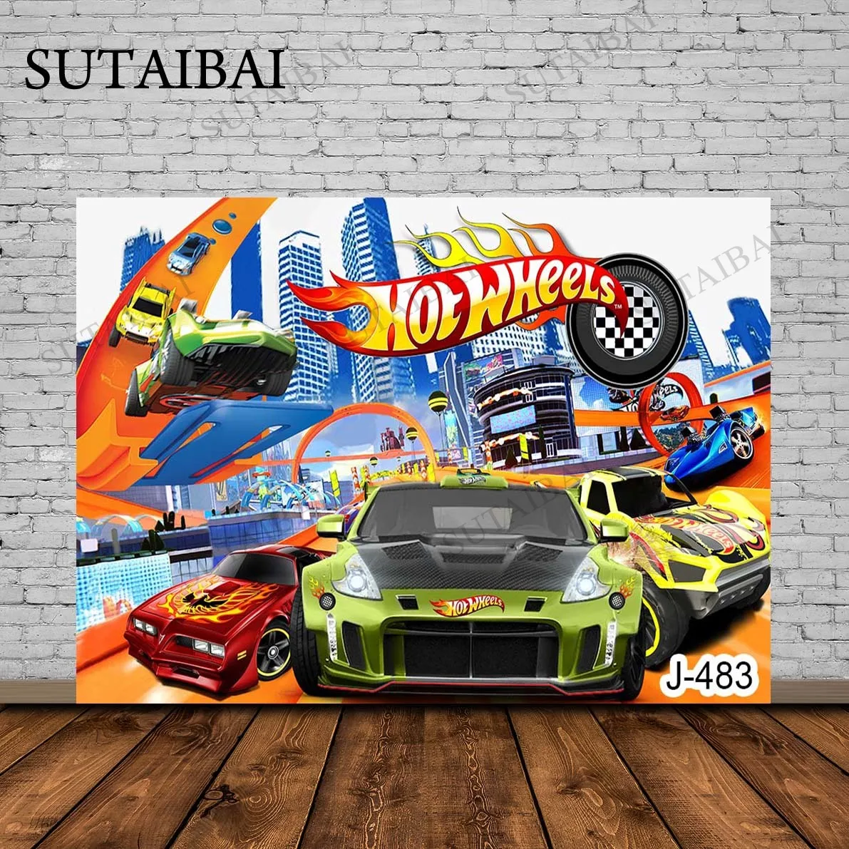 Hot Wheels Birthday Party Backdrop Tabletop Wild Hot Racer Car Birthday Background Boy 1st Party Photo Backgrounds Photo Backdrop