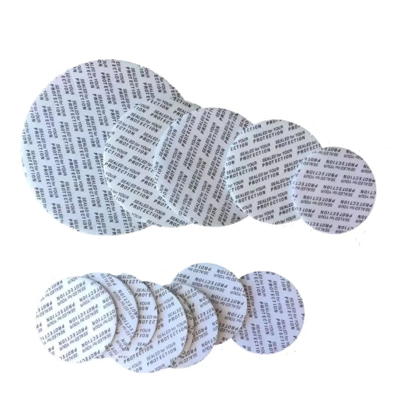 Black Foam Pressure Sensitive Seal Cap Lining 1000Pcs 20mm-101mm for Cosmetic Jar