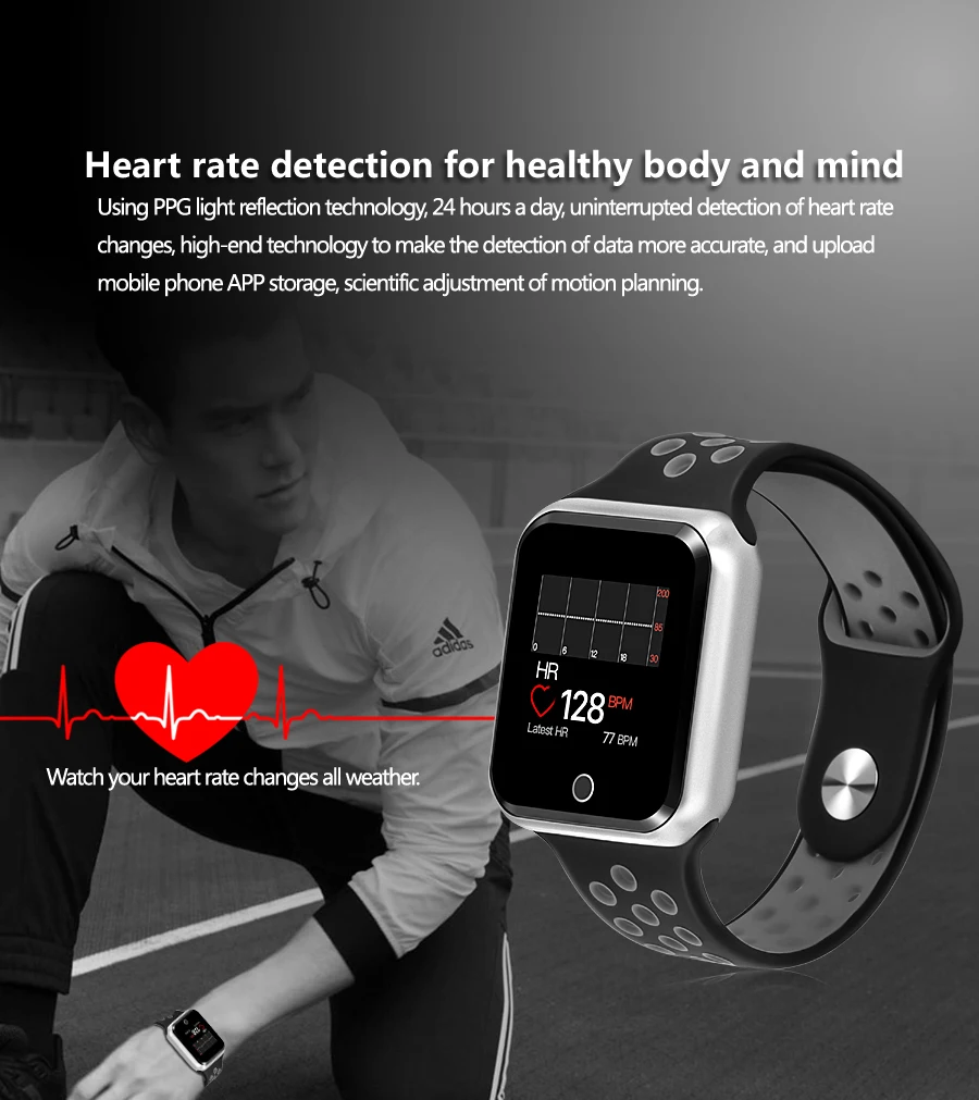Smart Watch S226 Watches IP67 Waterproof Heart Rate Blood Pressure Bluetooth Smartwatch for IOS Android Phone PK IWO 8 Watch