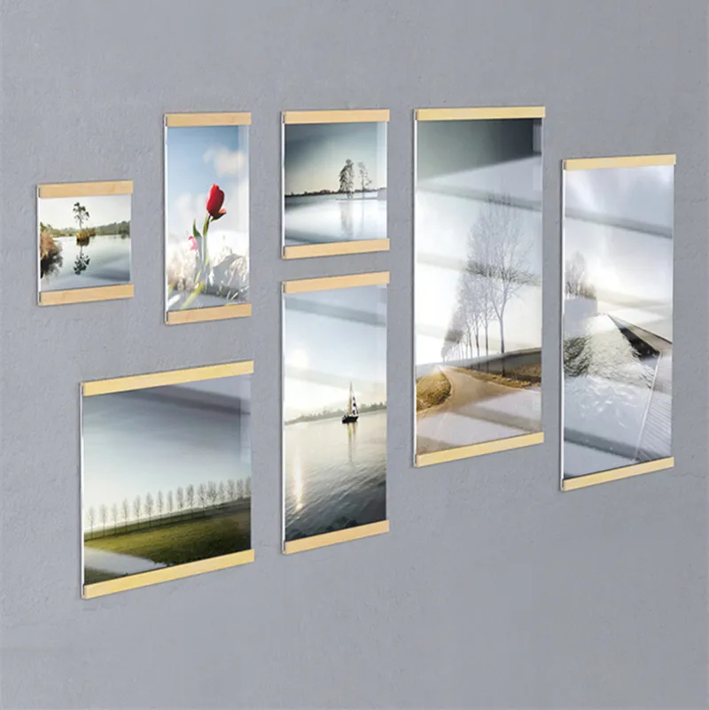 A4 Wall Mount Clear Acrylic Sign Holder With Adhesive 8.5 x 11 Inch Paper Document Holder Ad Poster Frame acrylic sign holder