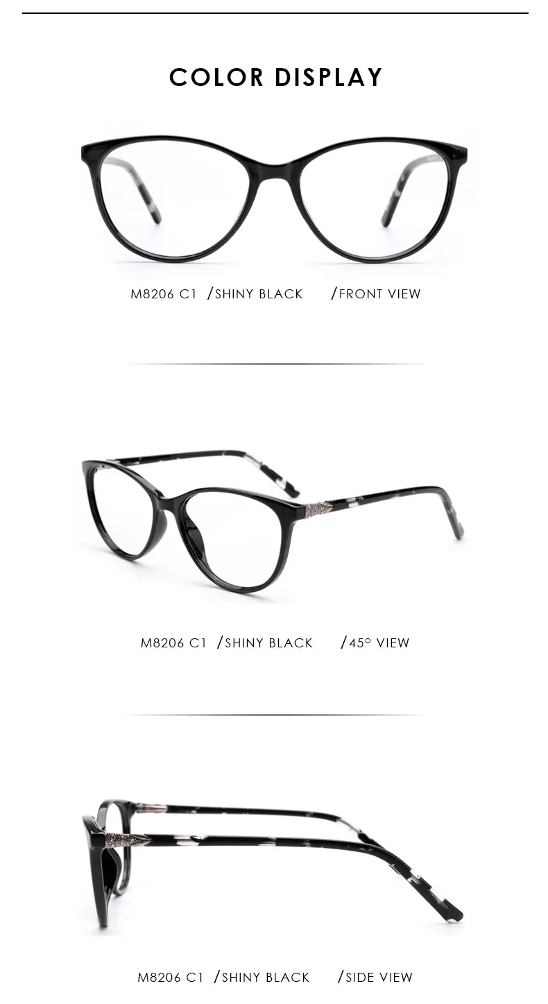 Оправа для очков для женщин Кошачий Глаз Модные Винтажные оптические оправа для очков при близорукости по рецепту очки черного цвета