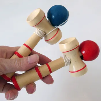 

1pc Wooden Classic Kendama Toy Kendama Cup and Red Ball Toys Wooden Toy for Kids baby educational toys