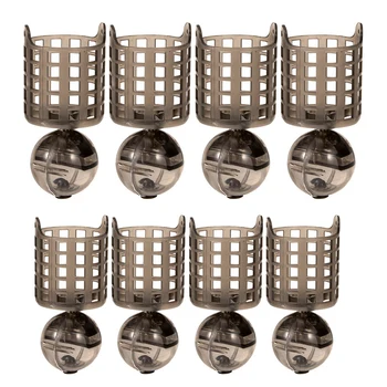 

8PCS Fishing Bait Cage Plastic Carp Fishing Feeder 42G/46G Lead Lure Cage Holder Thrower Fishing Tackle Tools