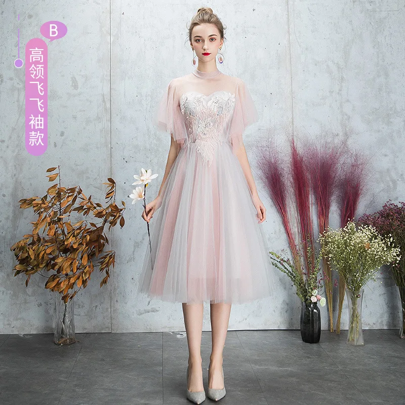 Модное Длинное платье подружки невесты Cheongsam серого цвета Femme Сексуальная Пряжа юбка Qi Pao Женские китайские Вечерние платья Женская Роба в восточном стиле Qipao - Цвет: PK HC fly slv mid B