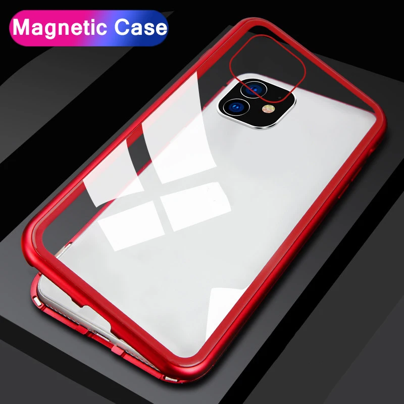 

360 Magnetic Phone Case For iphone 11 Pro Flip Metal Frame Hard Back Cover For iphone 11 Pro Max iphone11 aiphone XI Case Magnet