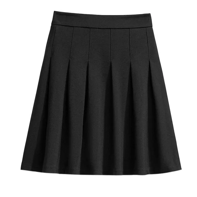150Kg Plus Size Women\'s Autumn Loose Pleated A-Line Skirt 4XL 5XL 6XL 7XL 8XL 9XL Solid Elastic Waist Skirt Black 4