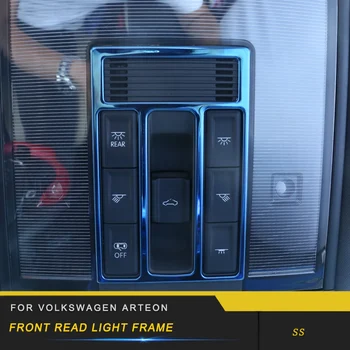 

For VW Volkswagen Arteon 2019 Car Front Reading Light Lamp Panel Cover Trim Frame Sticker Chrome Interior Accessories