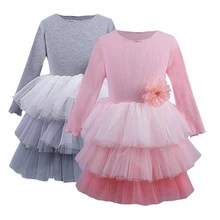 Детское платье с бахромой для маленьких девочек; коллекция года; модные вечерние многослойные платья-пачки принцессы из тюля для маленьких девочек; Vestidos; одежда