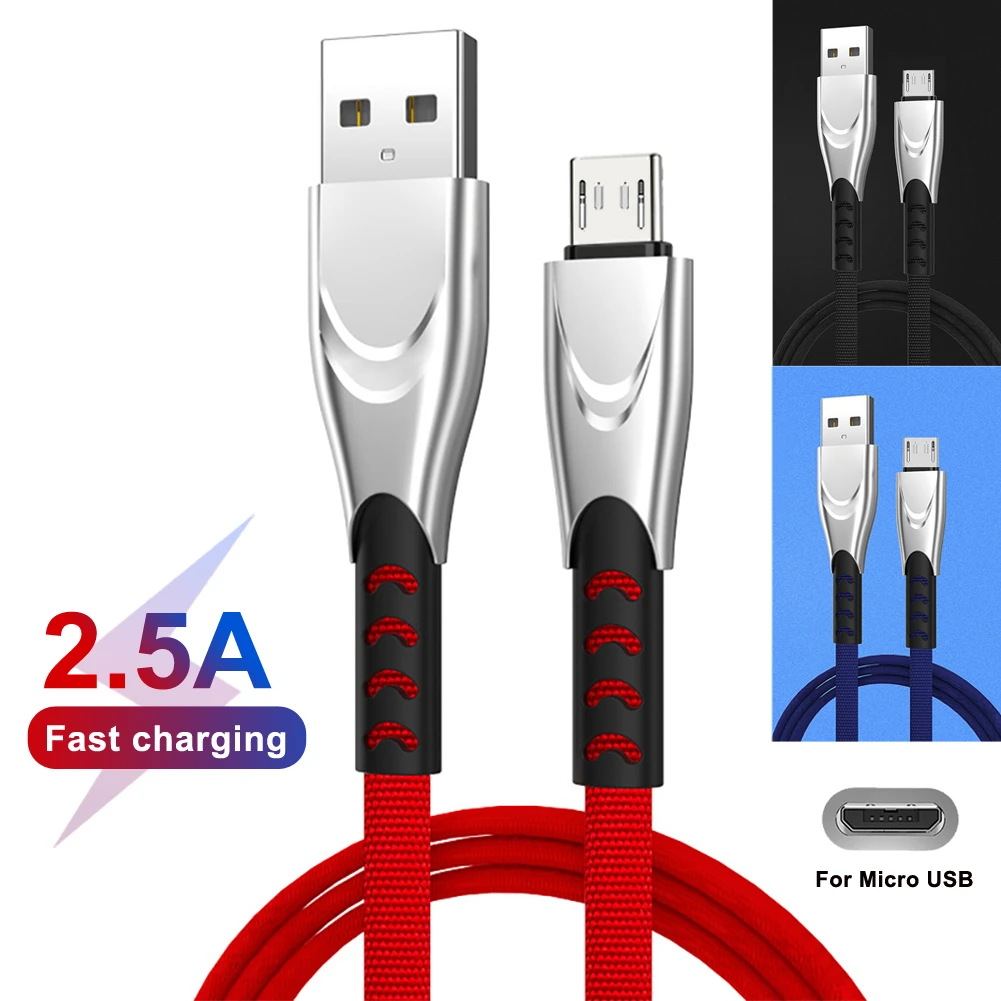 Jetjoy 3A Micro USB плетеная синхронизация передачи данных кабель быстрой зарядки сплав головка для Android Мобильные кабели для мобильных телефонов 1 м