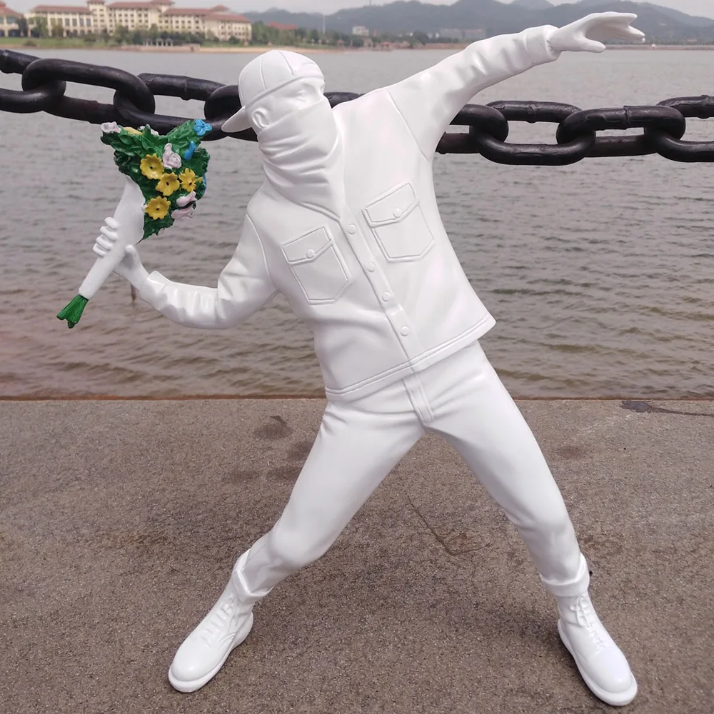 Modern Art Flower Resin Figurine England Street Art Sculpture Statue Creative Collection Art Toy Ornaments Miniature Boy Statues Sculptures Aliexpress