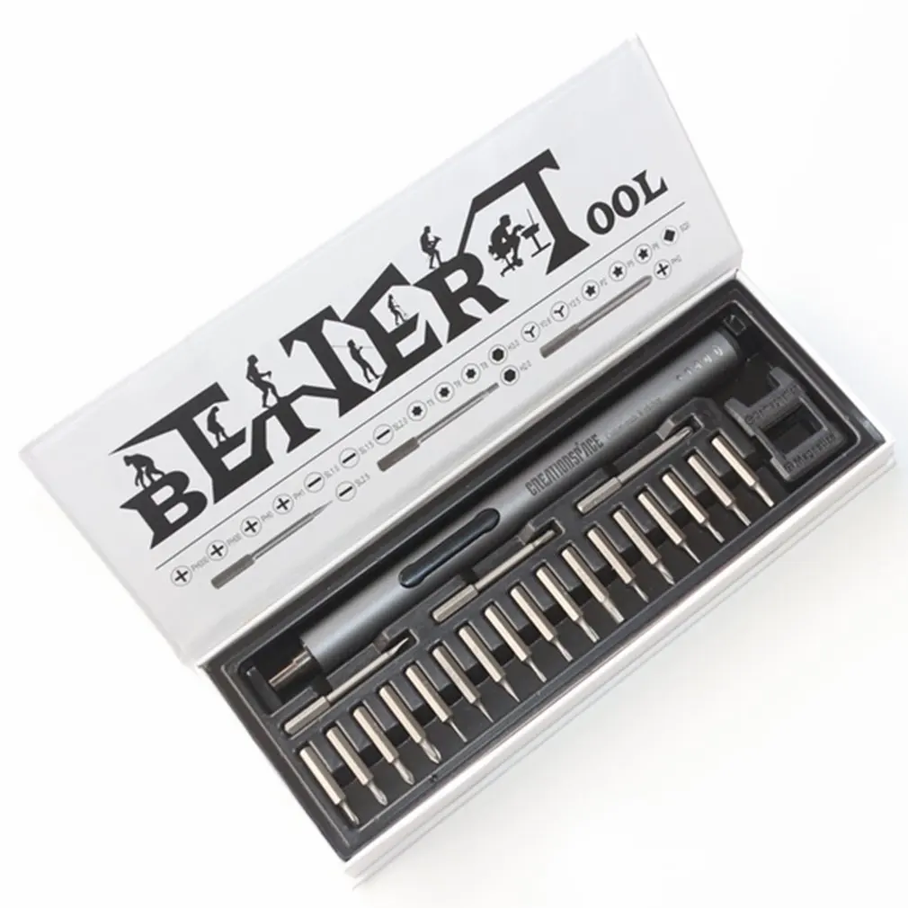 

Mini Electrical Screwdriver power tools Rechargeable Multifucntion Cordless Power Drill with 20pcs bits kits set Household