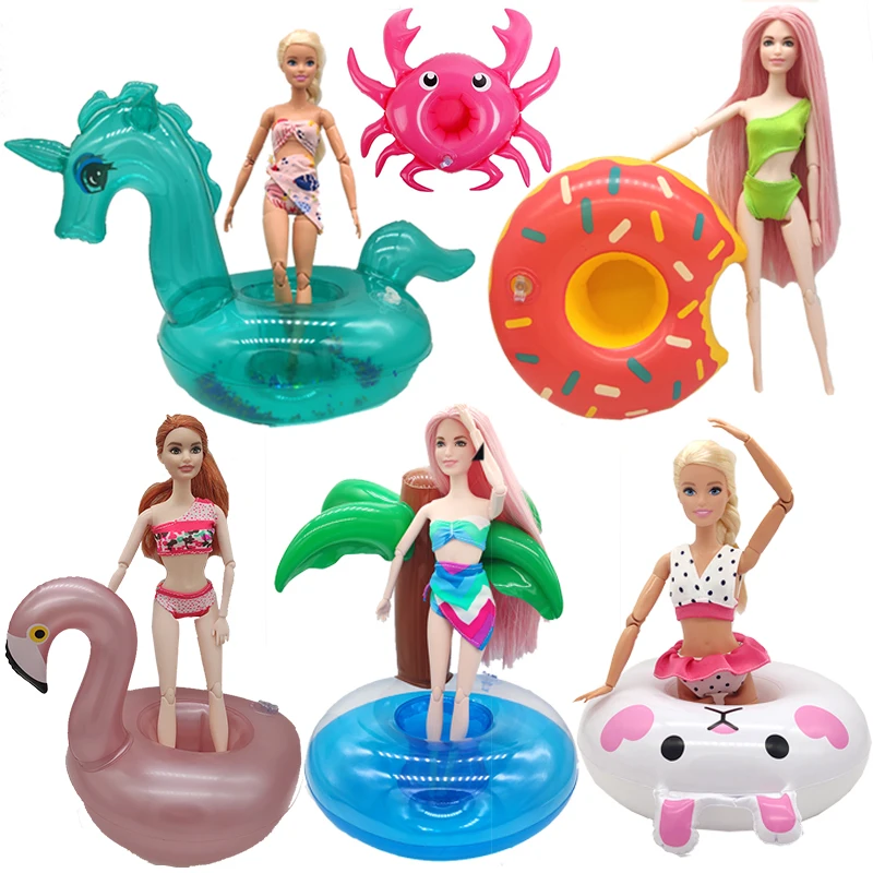 

Swimwear Fashion Barbie Accessories Dolls Clothes Toys for Children Swim Ring Barbie Furniture Boneca Dolls for Girls Baby Bath