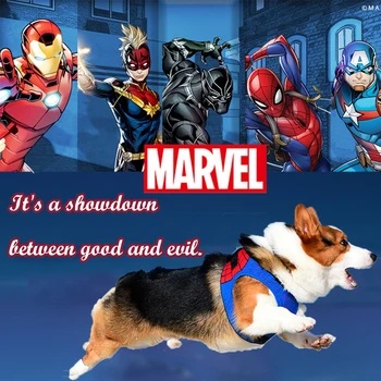 

Captain America Reflective Large Small Dog Harness Vest Adjustable Dog Harness for Large Big Dogs Pet accessory Avangers Ironman