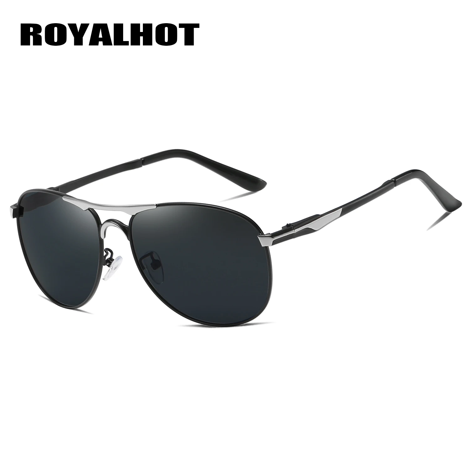 RoyalHot, мужские, женские, поляризационные, сплав, овальная оправа, солнцезащитные очки, для вождения, солнцезащитные очки, оттенки, Oculos masculino, мужские, p60016 - Цвет линз: Black