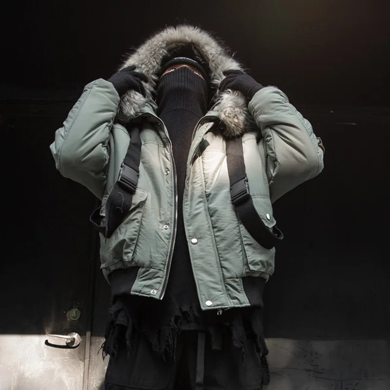 Зимние теплые Новые мужские модные хип-хоп толстые теплые меховые куртки пальто