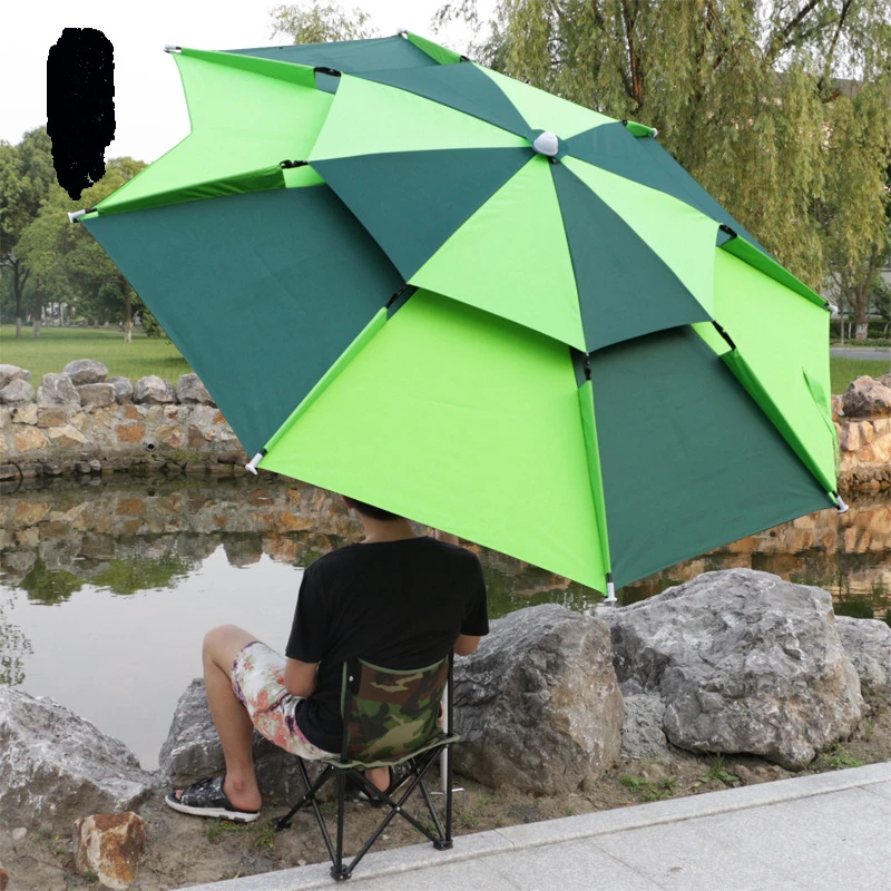 Guarda-chuva ao ar Livre à Prova de Chuva Praia Pesca Dobrável Protetor Solar Anti-uv Toldo Acampamento Portátil Lona Impermeável Hw184 2 m