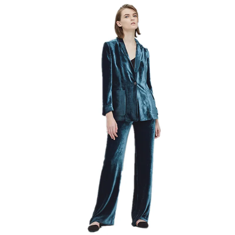 Mint Velvet Blue Suit Flared Trousers  idusemiduedutr