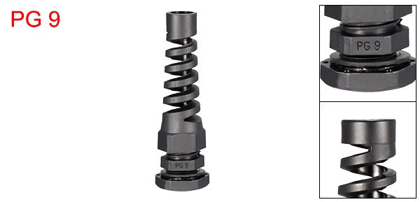 PG9 for 4-8mm 1x Uxcell 1-20 шт. PG7 PG9 PG11 PG13.5 PG16 кабельный ввод Водонепроницаемый IP68 нейлоновый Шарнир регулируемый фиксатор с сбросом напряжения черный - Цвет: PG9 for 4-8mm 1x