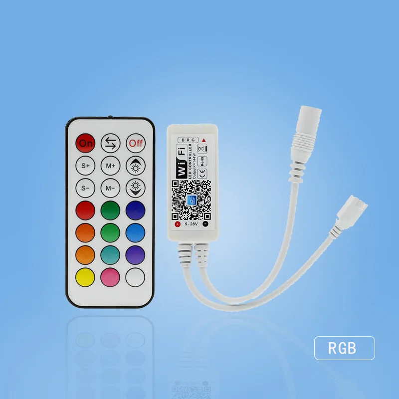 Светодиодный ленточное оборудование мини wifi RF21 ключ RGB/RGBW полноцветный контроллер DC12-24V