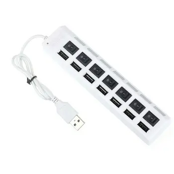

EDUP 7 Port USB Hub with Power Switch LED USB Adapter High Speed 480M Hub Expander