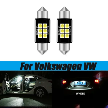 

2pcs LED Light For Volkswagen VW JETTA GTI GOLF RABBIT MK4 MK5 PASSAT B5 B6 C5W 36mm Canbus No Error License Plate Lights