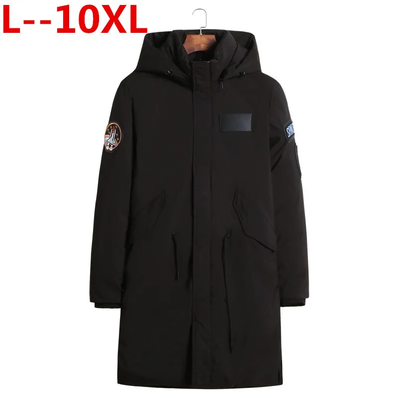 Повседневное мужское зимнее пальто большого размера 10XL 9XL 8XL 6XL теплая куртка