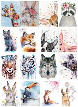 

Yikexin 5D DIY Diamond Painting animal panda, deer, dog, lion Full Round Diamond Embroidery Cross Stitch Mosaic Home Decor