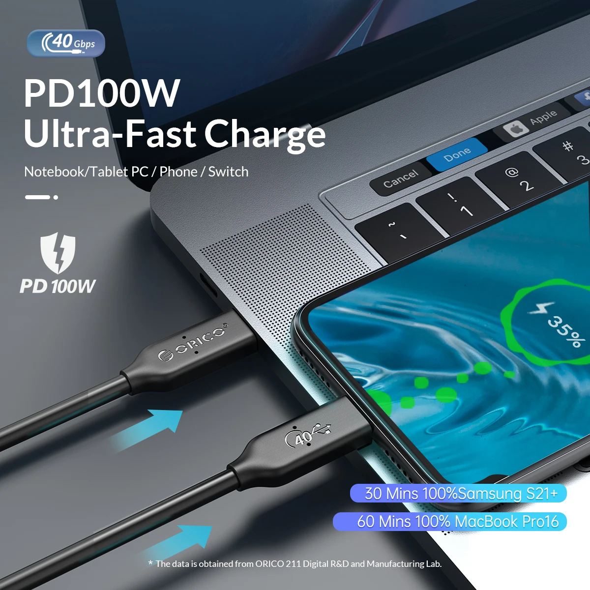 ORICO USB 4 ̺ USB-IF  100W   40Gbps   HD 8K @ 60Hz   C Thunderbolt 3 Macbook