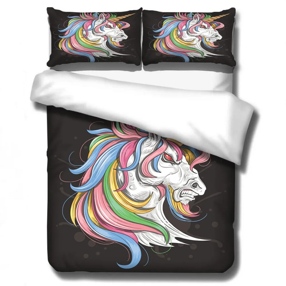  Disney Cartoon Blue Sky Unicorn Rainbow Bridge Bedding Set Baby Kids Boys Girls Bedroom Decoration  - 4000335032220