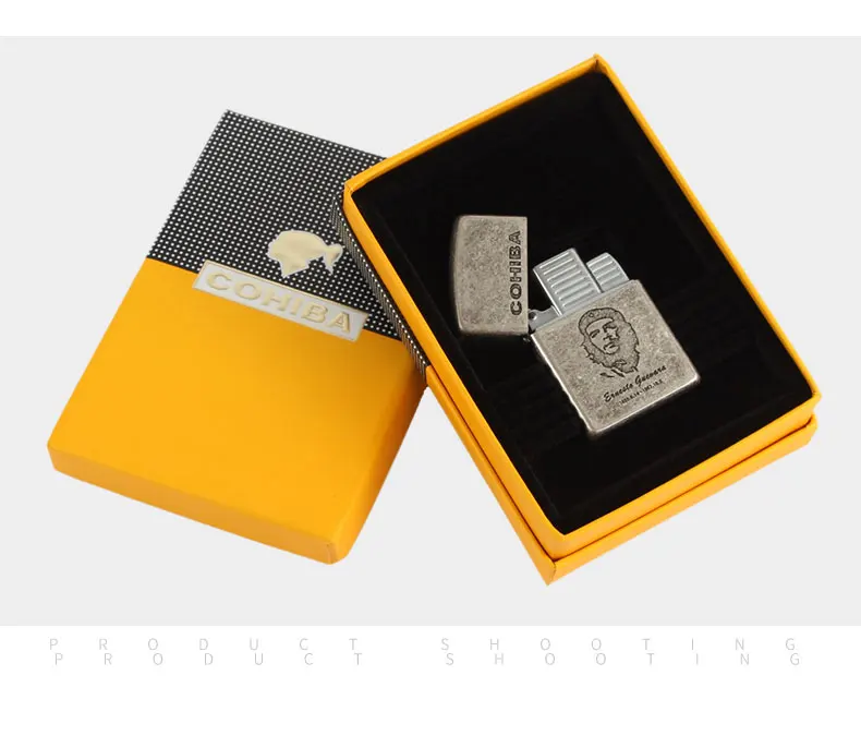 COHIBA зажигалка для сигар, 2 фонарь, Крутые гаджеты, портативная Зажигалка для сигарет, аксессуары для путешествий с подарочной коробкой