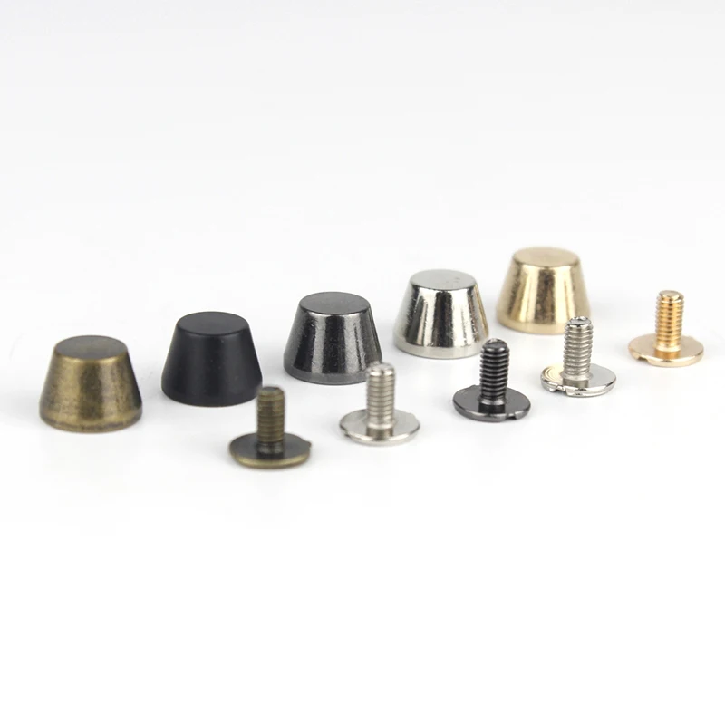 Handbag Bottom Protecting Feet Nail 4pcs 10 x 7mm Bucket Shape Flat Studs Screw Back Spikes Rivets Leather Craft Bag Purse Decor metal rivets copper rivets metal studs leather rivets pearl rivets