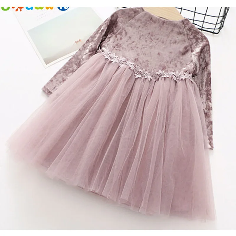 Детские платья с длинными рукавами для маленьких девочек; Новинка года; модное платье с цветочным рисунком; вечерние платья-пачки принцессы на свадьбу; кружевная одежда для детей