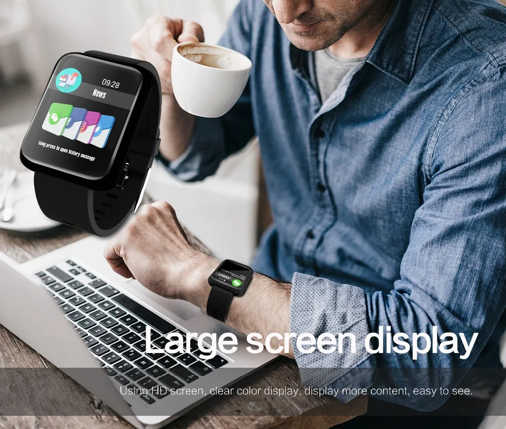 Смарт-часы Sports3 HD цветной большой экран мониторинг сердечного ритма измерения кровяного давления кислорода измерения времени для Android и IOS