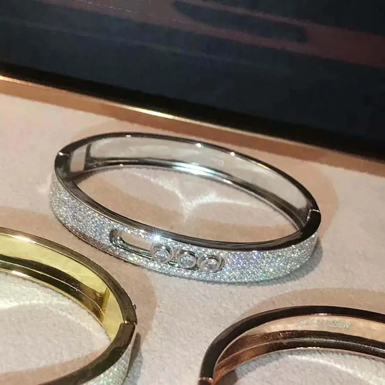 Реальные 100% 925 пробы серебро двигаться браслет с прозрачными камнями для Для