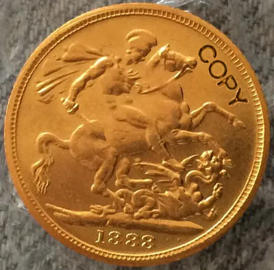 Позолоченные монеты 24 K копия 1888 британских монет|Безвалютные монеты| |