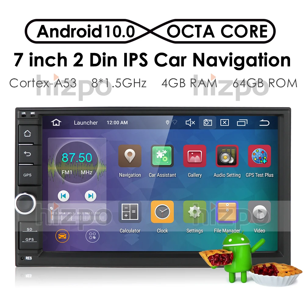 4 ГБ ОЗУ 64 Гб ПЗУ Восьмиядерный Android 10 авто радио четырехъядерный 7 дюймов 2DIN автомобиль без dvd-плеер gps стерео аудио головное устройство DAB DVR OBD BT