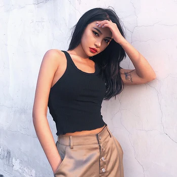 

2020 new fashion women's clothing Retro sexy fungus camisole top sleeveless