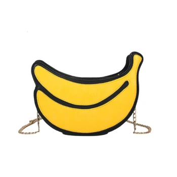 

Printed small bag women 2020 new trendy personality creative banana bag western style girl chain diagonal bag