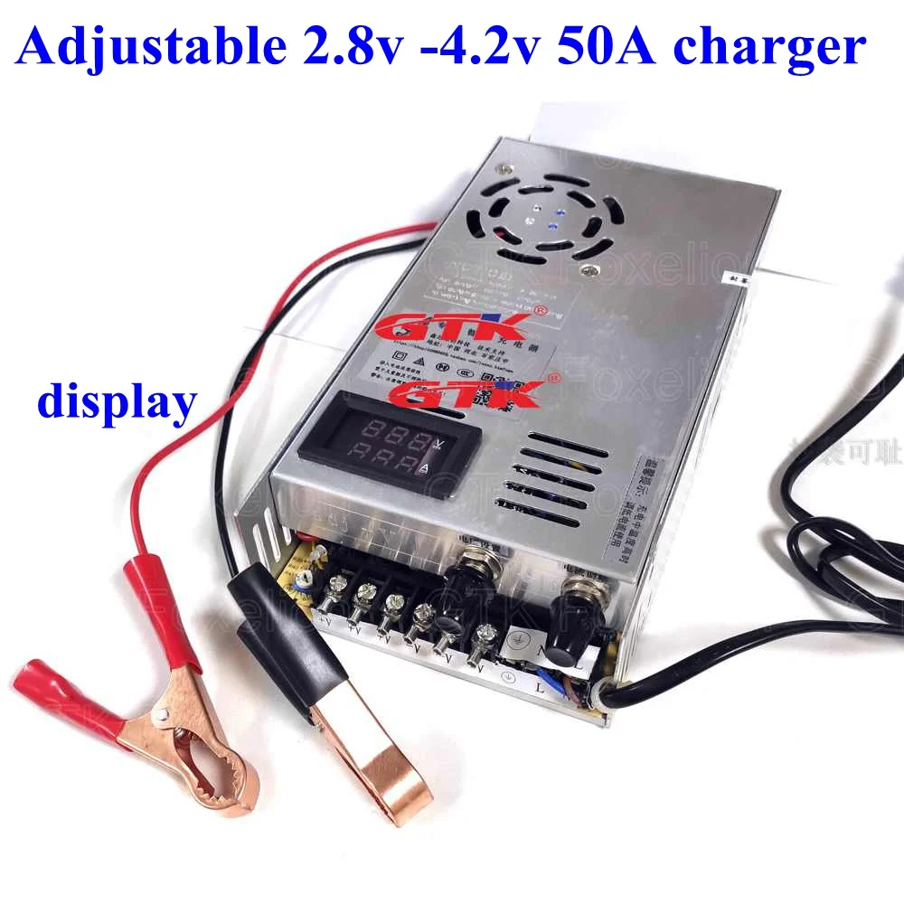 Регулируемый 4,2 v 50A литий-ионный lipo 2,8 v 1s 3,65 V 50A Lifepo4 быстрое зарядное устройство 40A источник питания для одного баланса клеток+ зажимы