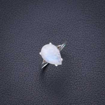 

StarGems Natural Rainbow Moonstone Handmade 925 Sterling Silver Ring 7.75 D4128