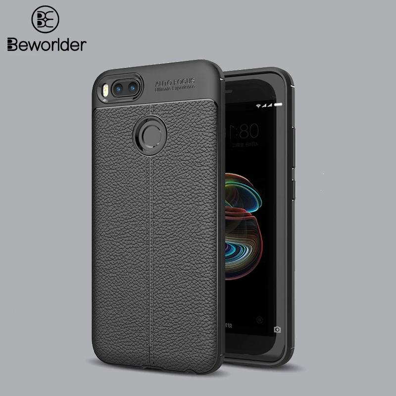For Xiaomi Mi A1 A2 Case Soft Silicone Phone TPU Anti Slip Lichee Pattern Back Cover 6X Mi5X |