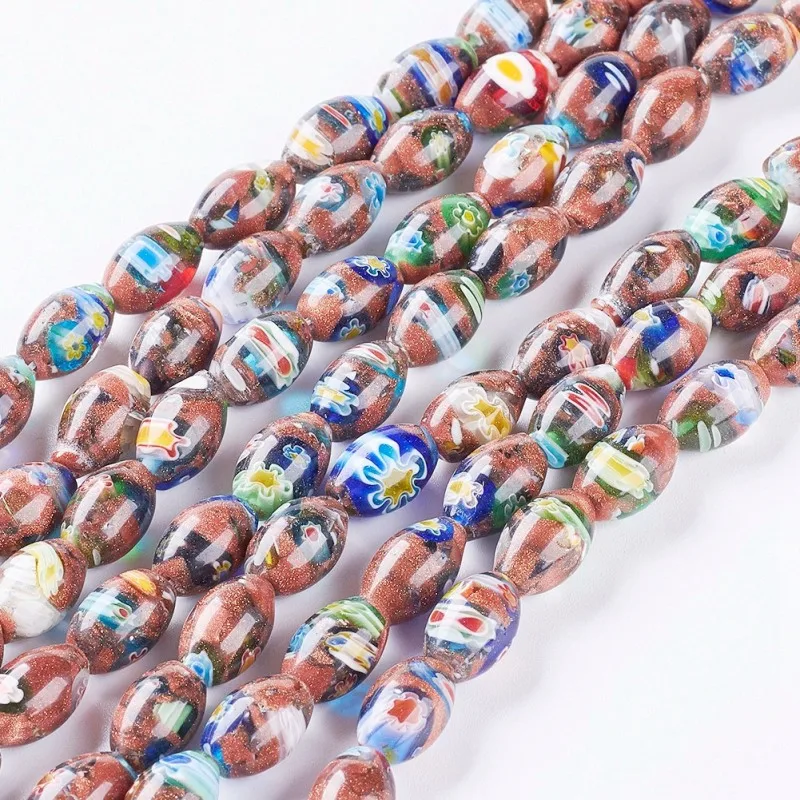 10 Strand Cube Handmade Millefiori Glass Beads Craft Jewelry Making Mixed Color 