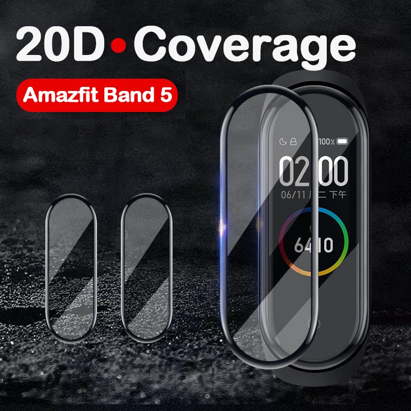 20D закругленный край полностью мягкая защитная пленка чехол для Xiaomi Huami Amazfit Band 5 Mi