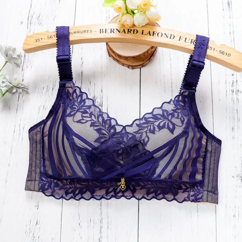 Sexy Lace Decorate Lingerie Female Intimates Large Size Push Up Padded Bras Wire Free Gathered Underwear Adjust Women Bras
