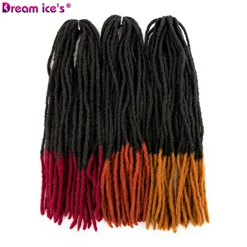 

Dreadlocks Hair Crochet Braids Soft Dread Afro Hairstyle Ombre Synthetic Faux Locs Ombre Braiding Hair Extensions