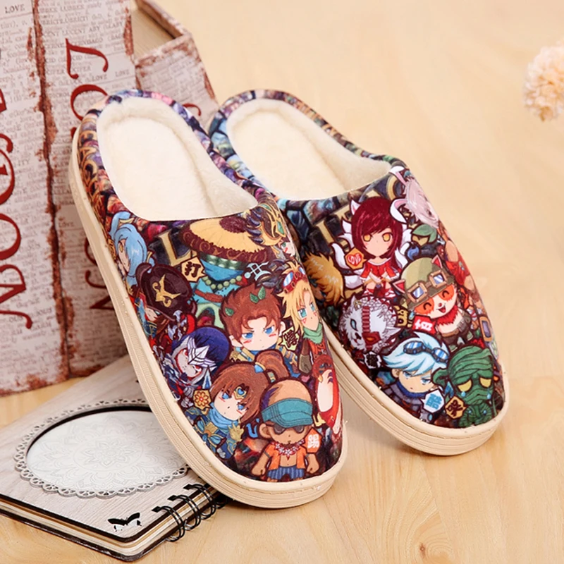 

Unisex Anime Game LOL Cosplay Plush Shoes Cartoon Lovely Home Indoor Slippers Men Women Warm Shoes Winter Soft Non-slip Gift