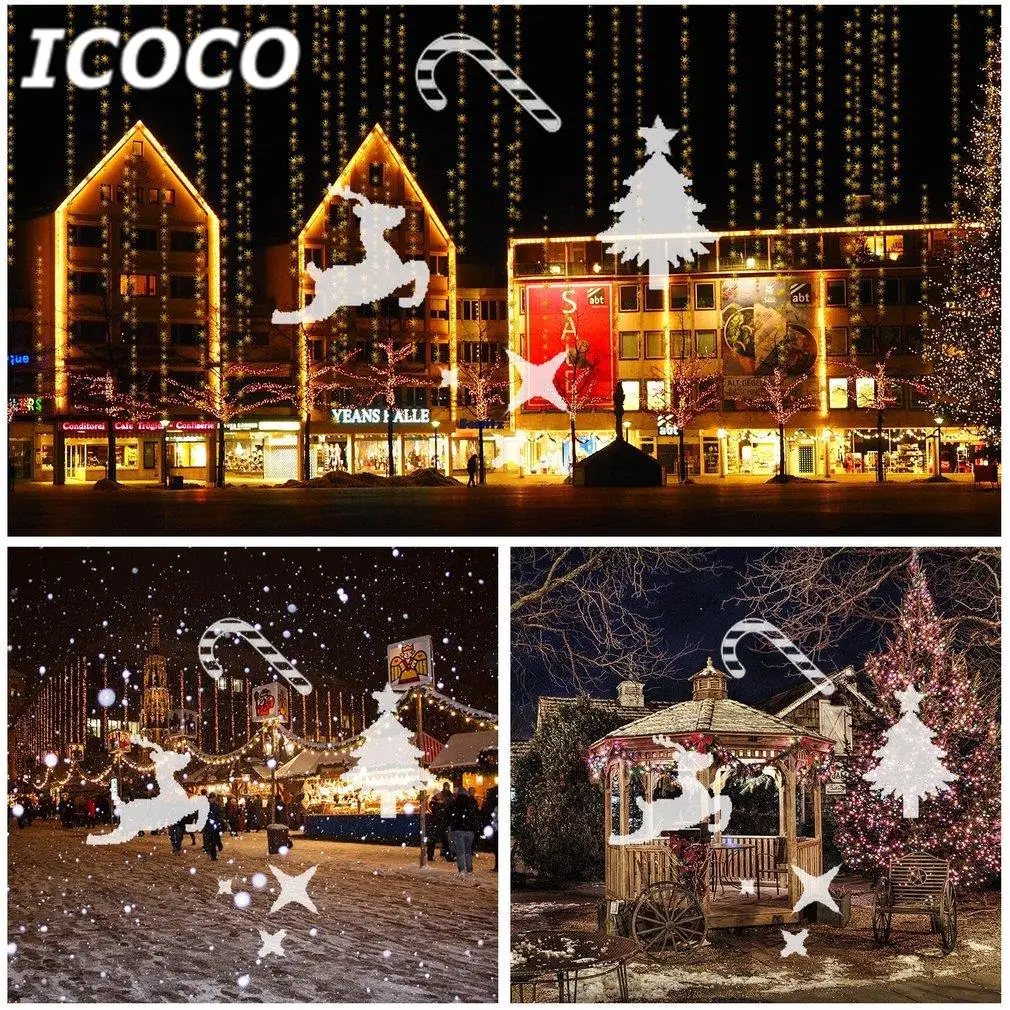 ICOCO 4 светодиодный s 4 Вт Водонепроницаемый светодиодный проектор с милым украшением для рождественской вечеринки Декор для дома и сада IP44 Прямая поставка