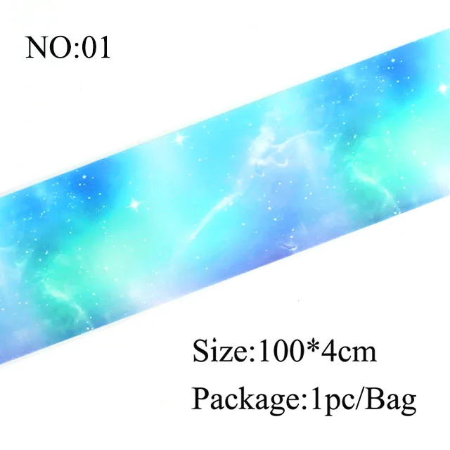 T30-1 1 шт. 4*100 см блестящая Звездная Голографическая фольга для ногтей, слайдеры, переводные наклейки из фольги, гибкая лента для ногтей, художественные наклейки - Color: T30-1
